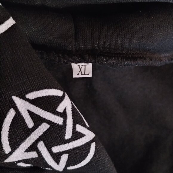Baphomet Wiccan Symbols Hoodie Gothic Pentagram Witchcraft Pagan Hooded Jacket - Picture 11 of 12